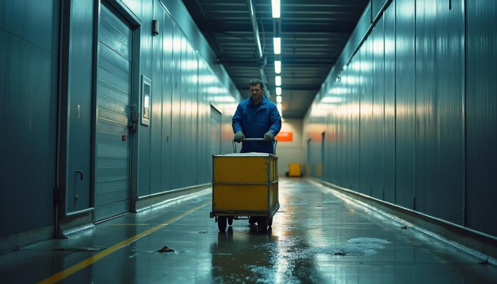 Utiliser un dolly de manutention dans un entrepôt froid